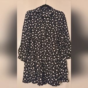 Zara - Black with White floral design - Baby Doll Style Dress